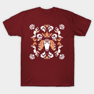 The Spirit of Saluki Damask (Red) T-Shirt